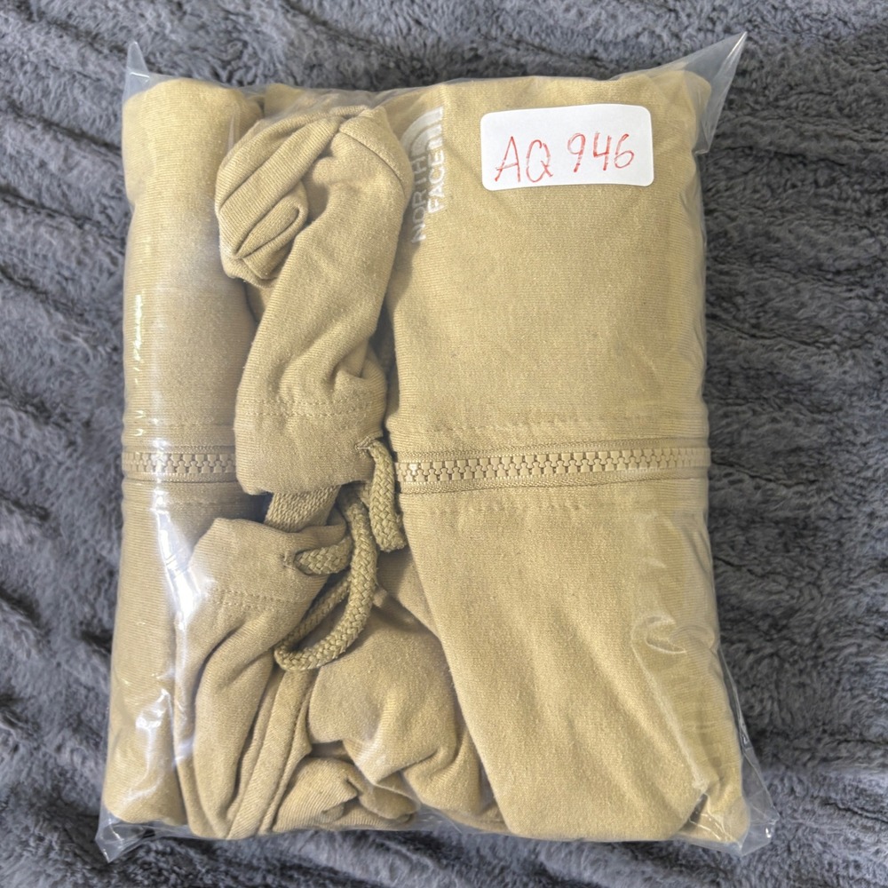 The North Face Mens Full Zip Hoodie Tan Khaki Medium Embroidered Logo AQ946 - Picture 8 of 8